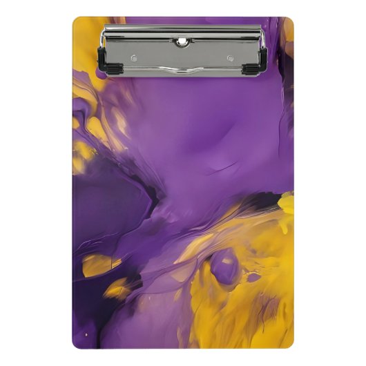 Paars en goud abstract mini klembord (Voorkant)