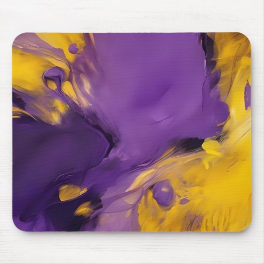 Paars en Goud Abstract Muismat (Voorkant)