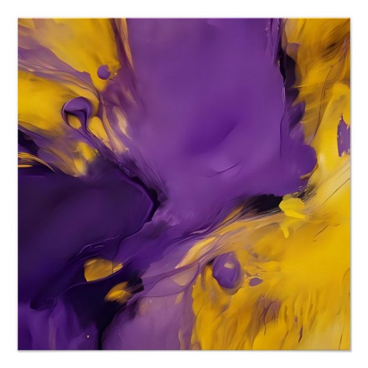 Paars en Goud Abstract Perfect Poster (Voorkant)