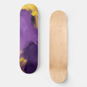 Paars en Goud Abstract Persoonlijk Skateboard (Voorkant)