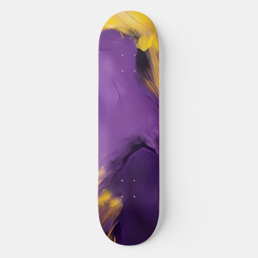 Paars en Goud Abstract Persoonlijk Skateboard (Voorkant)