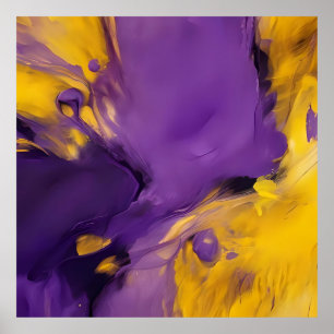 Paars en Goud Abstract Poster