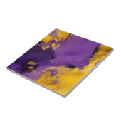 Paars en Goud Abstract Tegeltje (Zijkant)