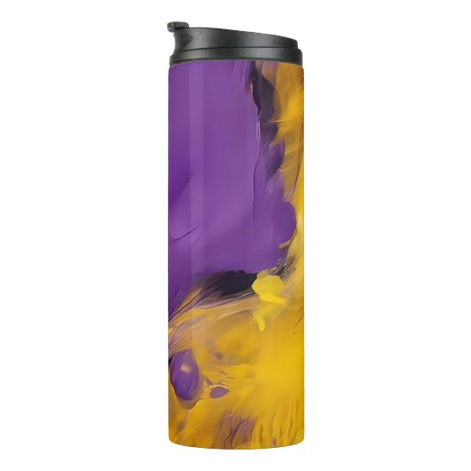 Paars en Goud Abstract Thermosbeker (Geroteerd rechts)