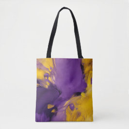 Paars en Goud Abstract Tote Bag