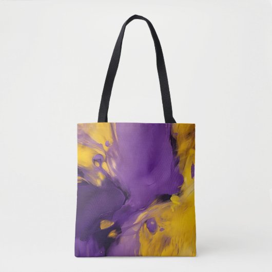 Paars en Goud Abstract Tote Bag (Voorkant)