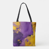 Paars en Goud Abstract Tote Bag (Achterkant)