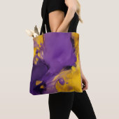 Paars en Goud Abstract Tote Bag (Dichtbij)