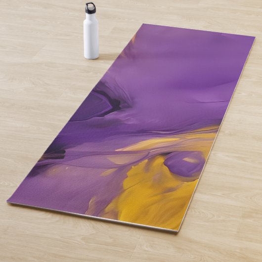 Paars en Goud Abstract Yogamat (In situ)