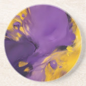 Paars en Goud Abstract Zandsteen Onderzetter (Voorkant)