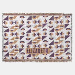 Paars en goud Aesthetisch abstract Patroon Deken