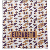 Paars en goud Aesthetisch abstract Patroon Douchegordijn (Voorkant)