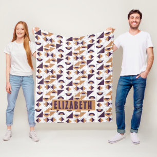 Paars en goud Aesthetisch abstract Patroon Fleece Deken