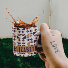 Paars en goud Aesthetisch abstract Patroon Koffiemok