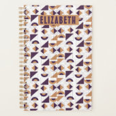 Paars en goud Aesthetisch abstract Patroon Planner (Voorkant)