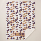 Paars en goud Aesthetisch abstract Patroon Sherpa Deken (Voorkant)