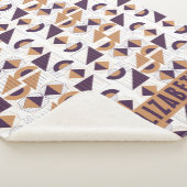 Paars en goud Aesthetisch abstract Patroon Sherpa Deken (3/4)