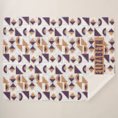 Paars en goud Aesthetisch abstract Patroon Sherpa Deken (Voorkant (horizontaal))