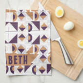 Paars en goud Aesthetisch abstract Patroon Theedoek (Quarter Fold)