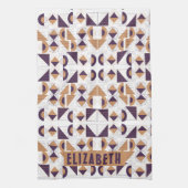 Paars en goud Aesthetisch abstract Patroon Theedoek (Verticaal)