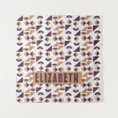 Paars en goud Aesthetisch abstract Patroon Wandkleed (Voorkant)