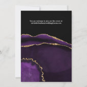 Paars en goud agaat gereduceerde trouwgastenlijst  aankondiging (Achterkant)