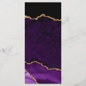 Paars en Goud Agaat Huwelijksmenu Menu (Achterkant)