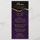 Paars en Goud Agaat Huwelijksmenu Menu (Voorkant)