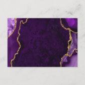 Paars en Goud Agate Trouwaccommodaties Informatiekaartje (Achterkant)