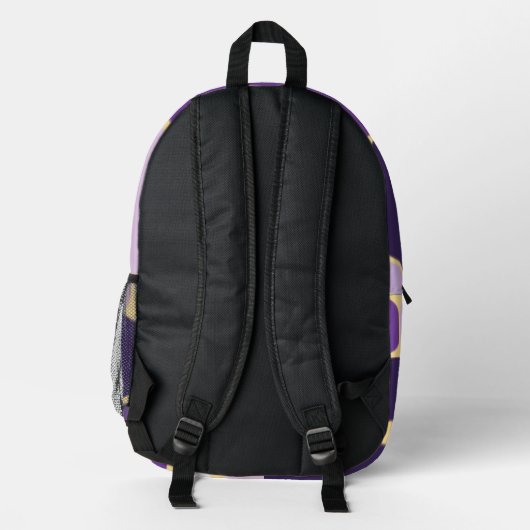 Paars en goud bedrukte rugzak (Achterkant)