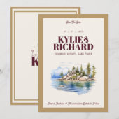 Paars en Goud Bewaar de Datum Kaart (Voorkant / Achterkant)