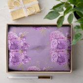 Paars en Goud Bloem Serie Ontwerp 11 Tissuepapier (Geschenk)