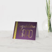 Paars en Goud Gefeliciteerd Afgestudeerd Kaart (Voorkant)