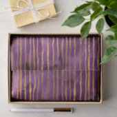 Paars en goud gestreept patroon tissuepapier (Geschenk)