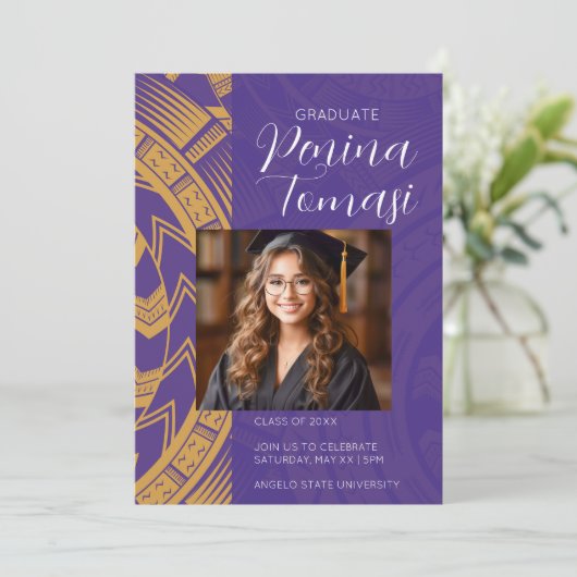 Paars en goud kaart (Staand voorkant)