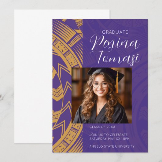 Paars en goud kaart (Voorkant / Achterkant)