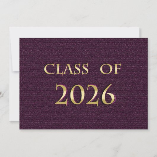 Paars en Goud Klas van 2026 Kaart (Voorkant)