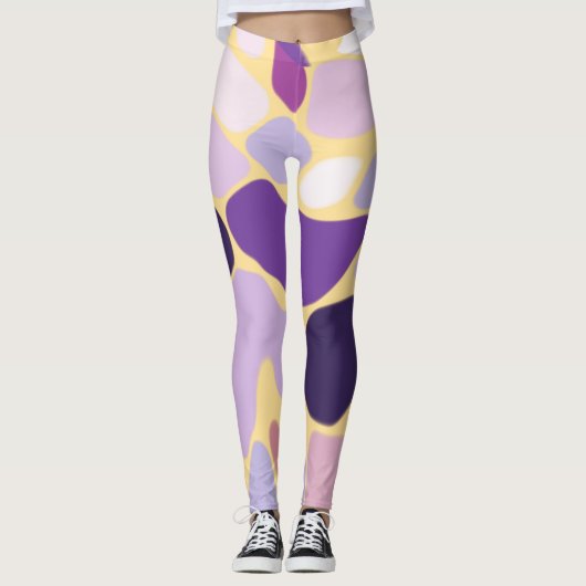 Paars en Goud Leggings (Voorkant)