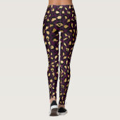 Paars en Goud Luipaard Serie Design 2 Leggings (Achterkant)