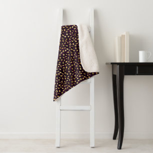 Paars en Goud Luipaard Serie Design 2 Sherpa Deken