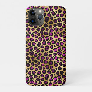 Paars en Goud Luipaard Serie Design 4 Case-Mate iPhone Case