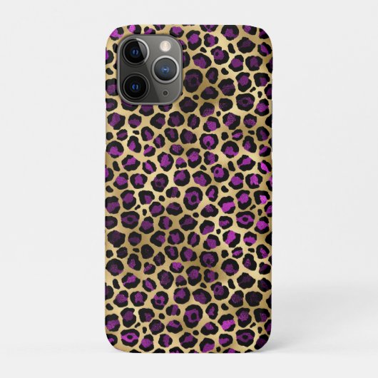Paars en Goud Luipaard Serie Design 4 Case-Mate iPhone Case (Achterkant)