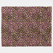 Paars en Goud Luipaard Serie Design 4 Fleece Deken (Voorkant (Horizontaal))