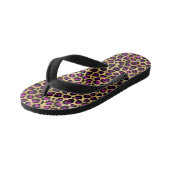 Paars en Goud Luipaard Serie Design 4 Kinder Teenslippers (Schuin)