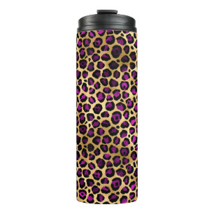 Paars en Goud Luipaard Serie Design 4 Thermosbeker