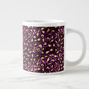 Paars en Goud Luipaard Serie Ontwerp 1 Grote Koffiekop