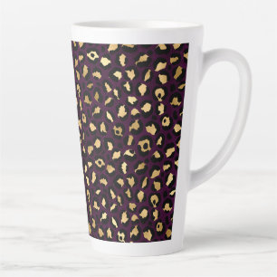 Paars en Goud Luipaard Serie Ontwerp 2 Latte Mok