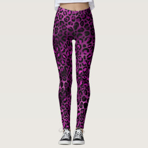 Paars en Goud Luipaard Serie Ontwerp 3 Leggings