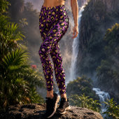 Paars en goud luipaardprint leggings