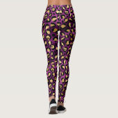 Paars en goud luipaardprint leggings (Achterkant)